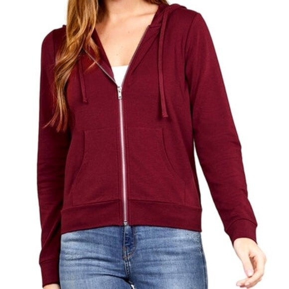 Burgundy Terry Jacket 2X - Picture 1 of 4